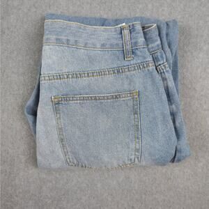 Shein Large High Waist Ripped Mom Jeans Light Wash Blue Denim